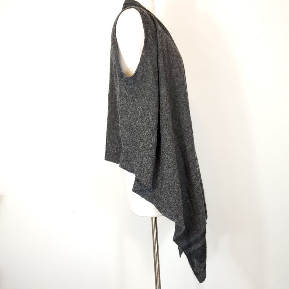 Banana republic southwestern Wool Boho Waterfall Gray black striped Navajo - Picture 7 of 9